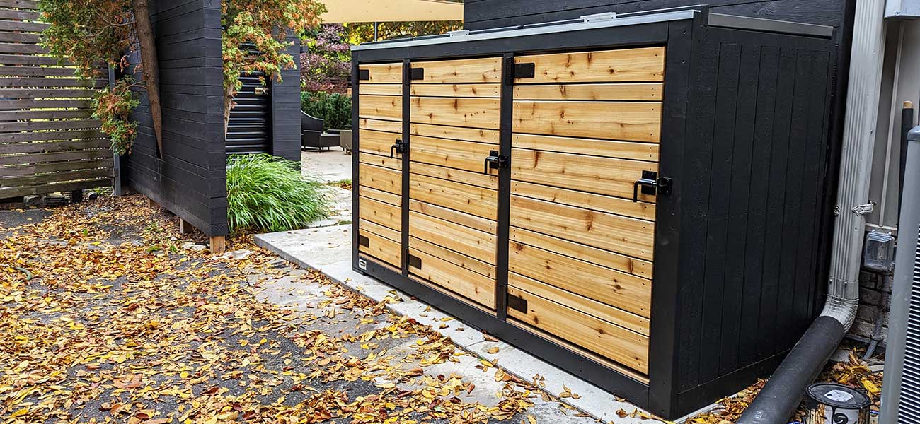 Large Triple Bin Shed - Opening Lids