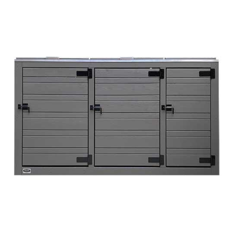 Large Triple Bin Shed - Opening Lids