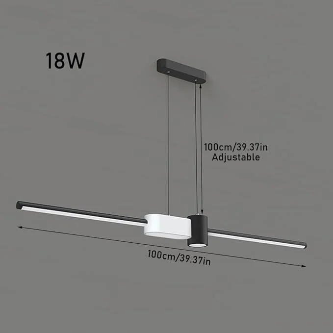 Suspension Panneau Rectangulaire Bicolore – Éclairage Cuisine Moderne