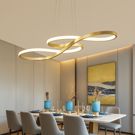 Suspension LED Moderne Q&S – Gold
