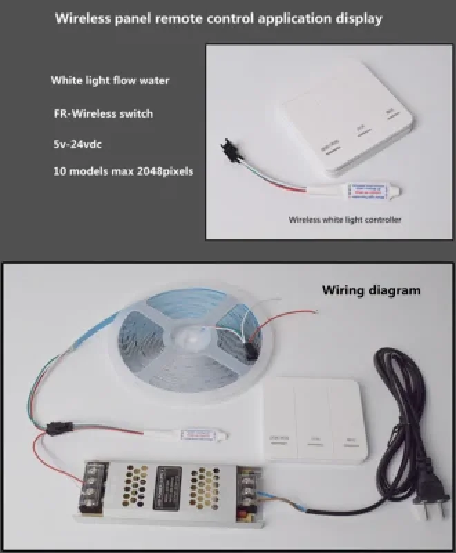 Guirlande Mouvement 24V- 8mm 10 Mètres + COMMANDE 6500k/3000k REF: GUIR24VMOV