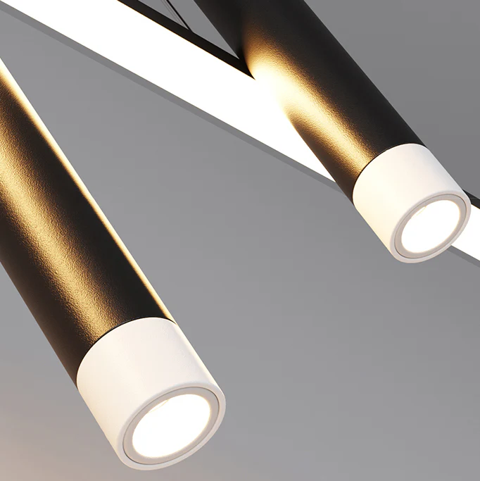 Suspension Barre LED avec 2 Spots Orientables – Éclairage Double Fonction