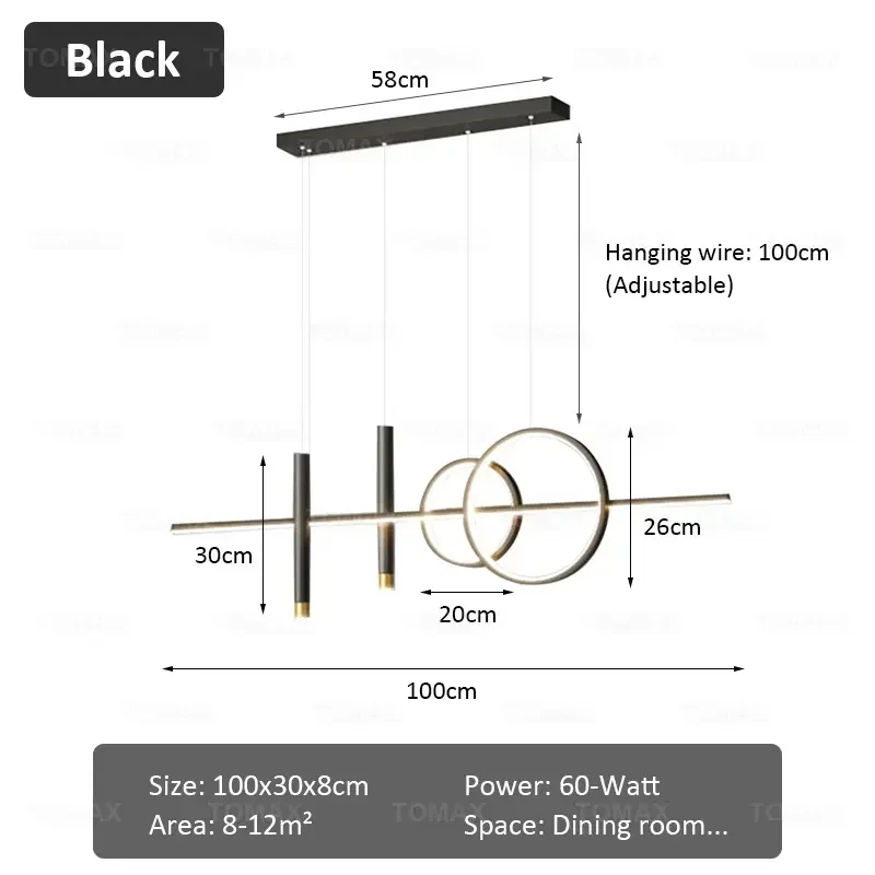 Suspension LED Salon Moderne L95CM