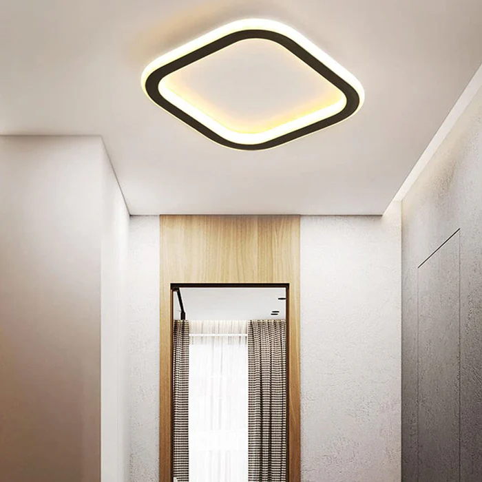 Plafonnier  Minimaliste en Fer (Noir/Blanc) – 3 Ambiances Lumineuses