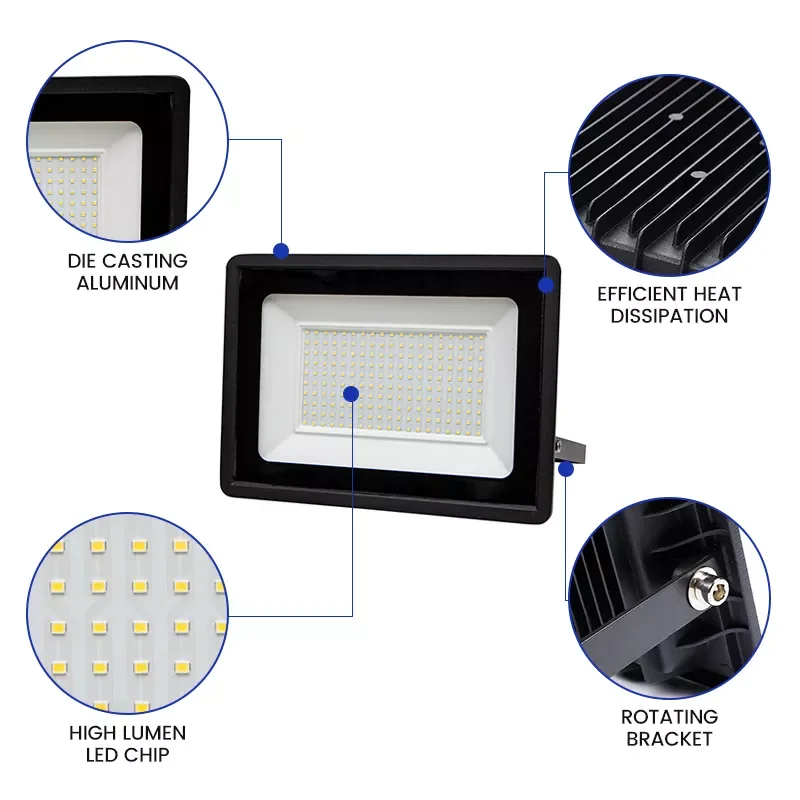 Projecteur LED SMD Slim  Noir 6500K