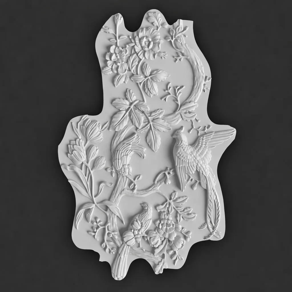 Envol Floral-revêtement murale 3D en plâtre