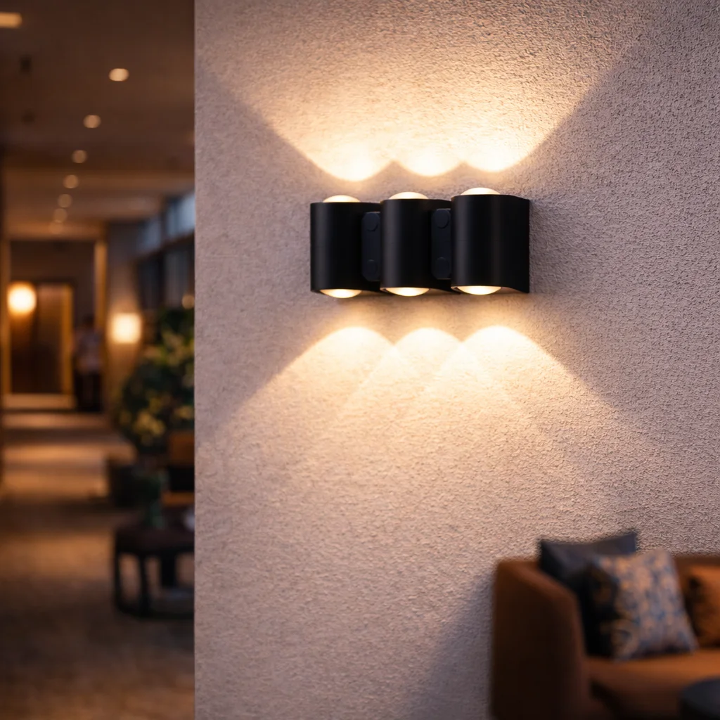 Grande Applique Extérieure 6 Faisceaux – Éclairage Design & Puissant (Noir)