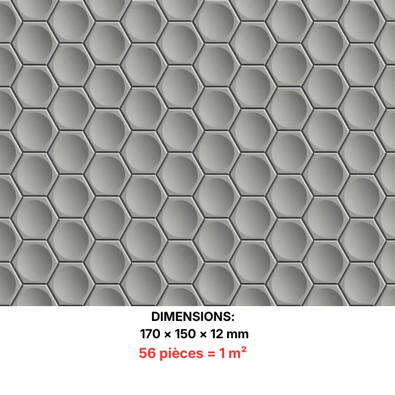 Hexa Relief – Revêtement mural 3D en plâtre