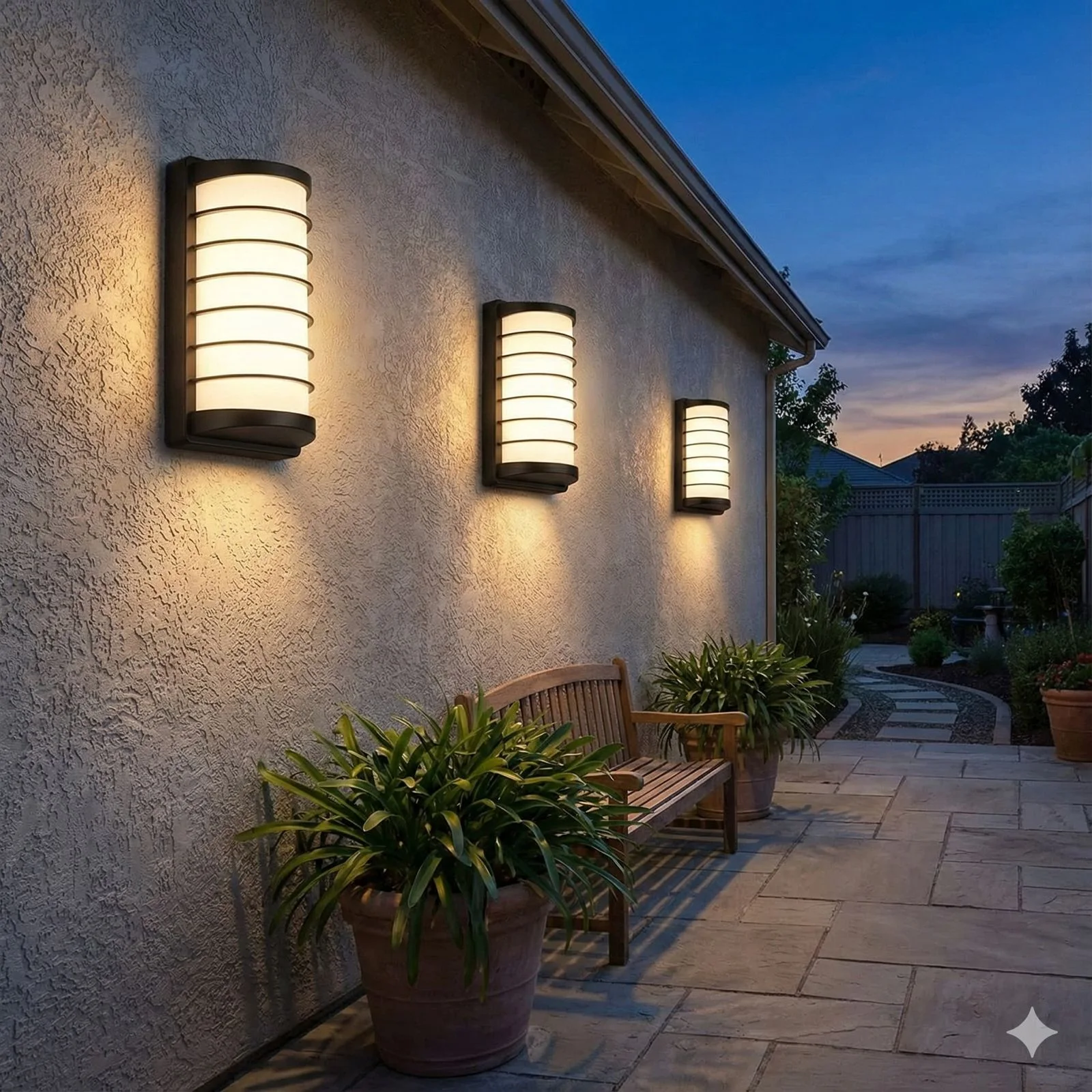 Applique Extérieure à Grille Noire 