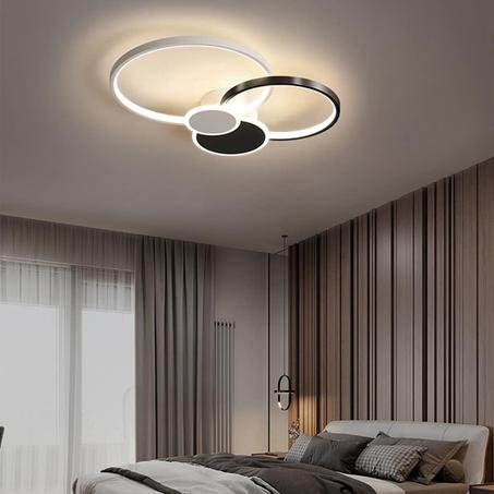 Plafonnier LED Moderne – Design Circulaire 2 Anneaux (58×48 cm)