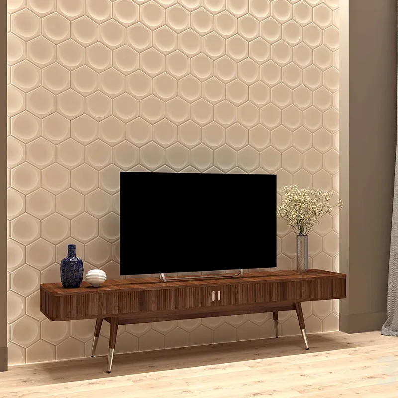 Hexa Relief – Revêtement mural 3D en plâtre