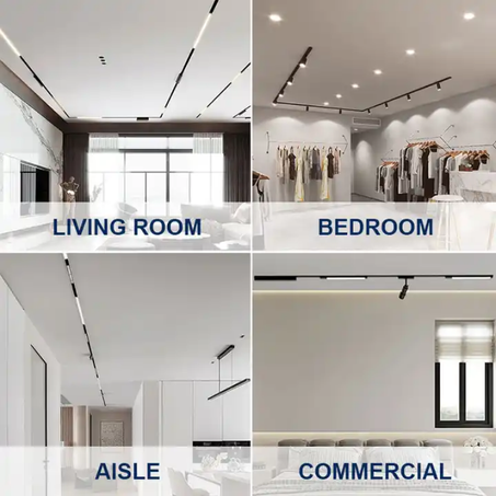 Spot Sur Rail Magnetique Noir 4000K  48v