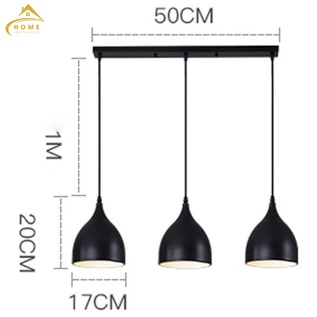 Suspension Industrielle Dôme Métal Noir (E27) – Cuisine & Bar