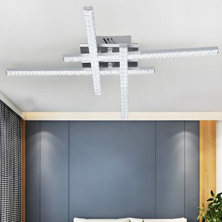 Plafonnier LED Moderne – Carrés Croisés (62 cm × 4)