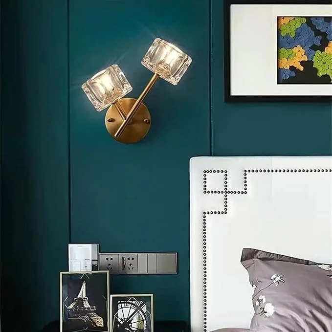 Lampe de Chevet en Cristal et Cuivre