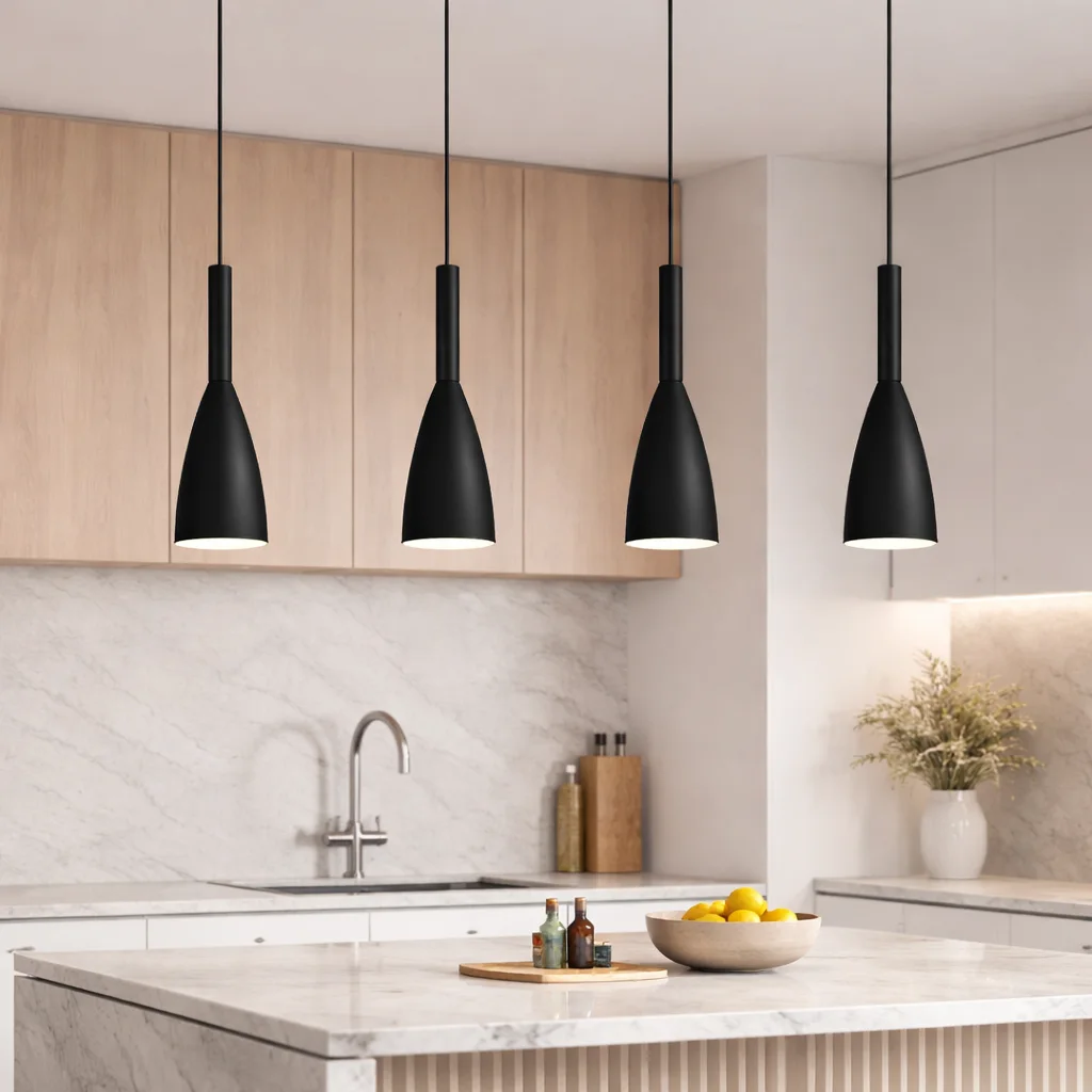 Petite Suspension Tube Noir Mat – Spot Suspendu pour Bar/Cuisine