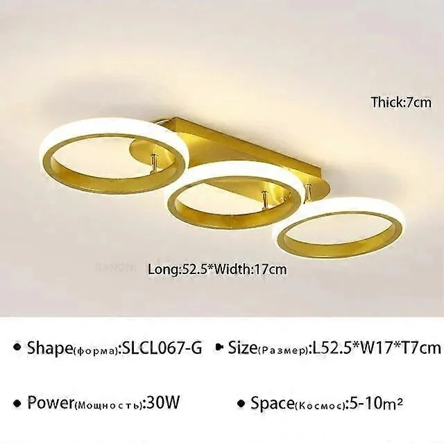 Lustre Plafonnier 3 Anneaux LED – Tricolore (Chaud/Neutre/Froid) – Finition Luxe