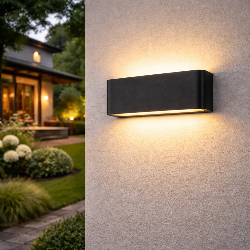 Applique Murale Rectangulaire Large (12W) – Lumière Chaude pour Terrasse