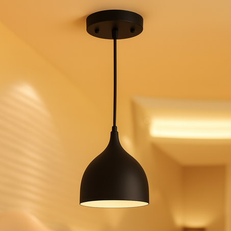 Modern Pendant Light – Industrial Ceiling Lamp (Black)