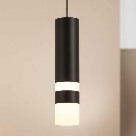 Suspension Moderne Cylindrique – Noir & Blanc