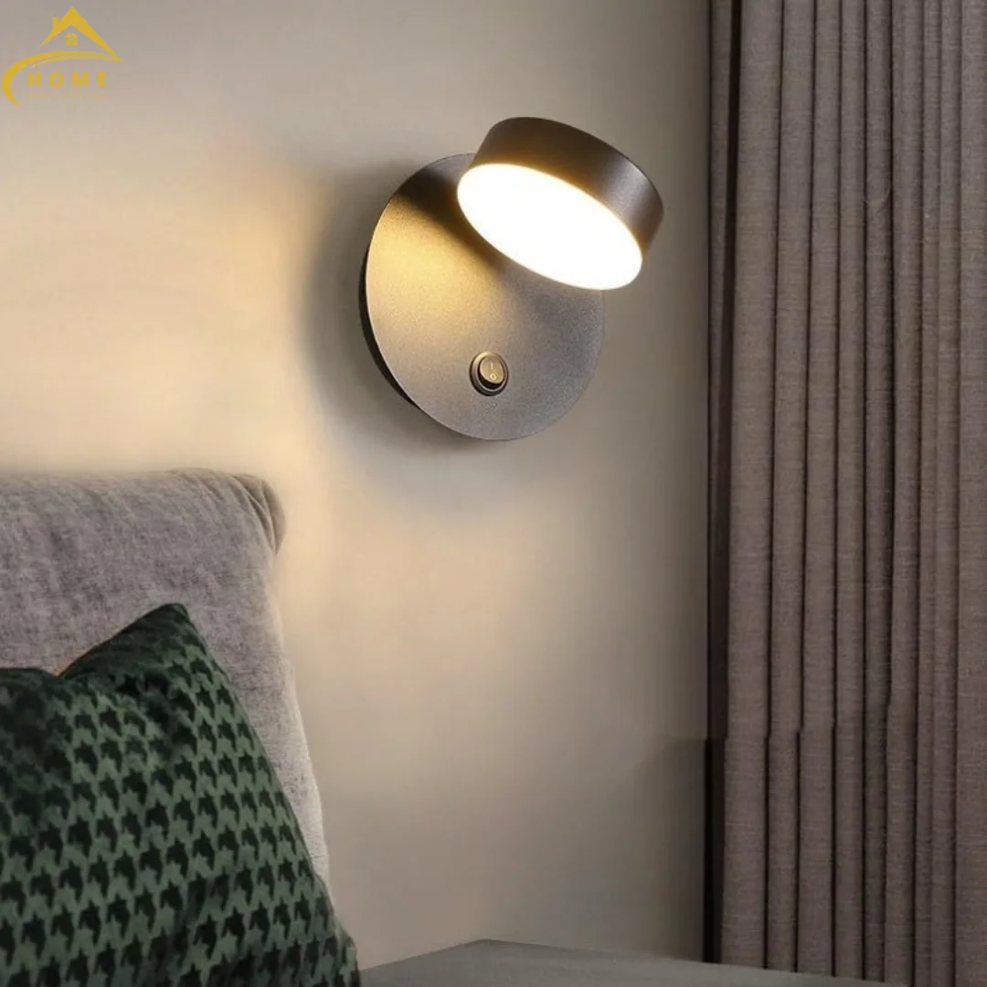 Applique Murale LED Orientable 360° avec Interrupteur – Liseuse Tête de Lit Design