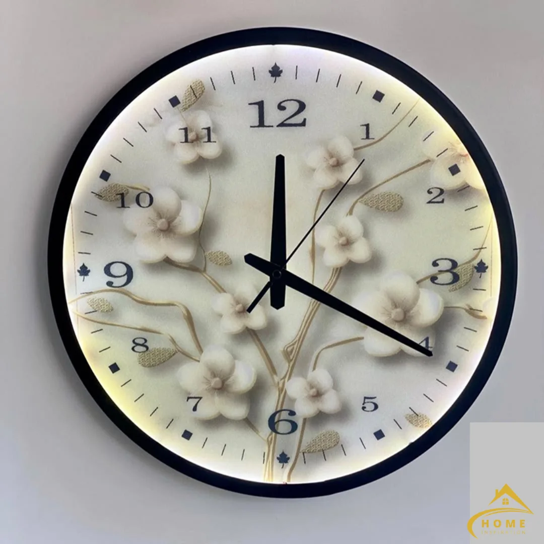 Horloge Décorative Lumineuse – Motif 