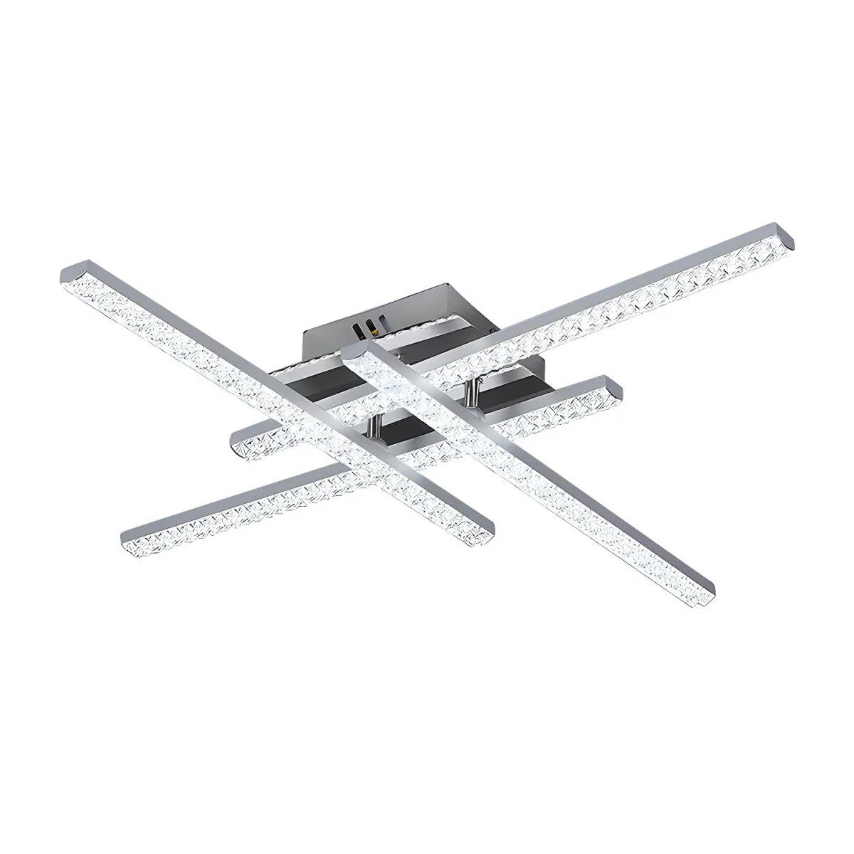 Plafonnier Carrés Entrelacés Argent (62cm) – Style Contemporain Épuré