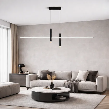 Suspension Barre LED avec 2 Spots Orientables – Éclairage Double Fonction