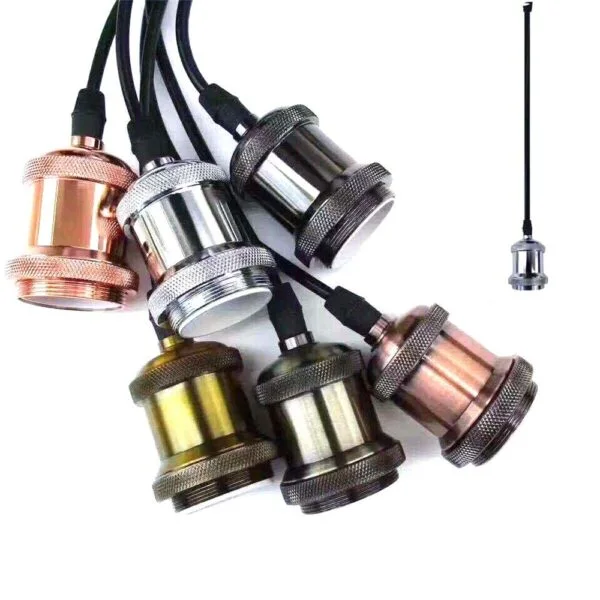 Douille Suspension Rétro Vintage E27 en Métal – Câble 1 m