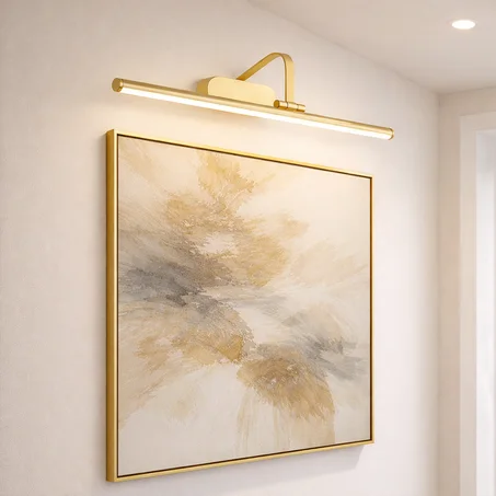 Applique Murale Barre Dorée Minimaliste (56cm) – Pour Couloir ou Miroir