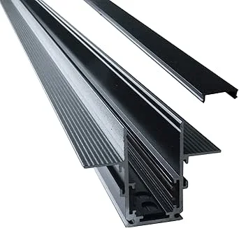 Rail Magnétique Encastrable 48V (Système Modulable) – Profilé Noir