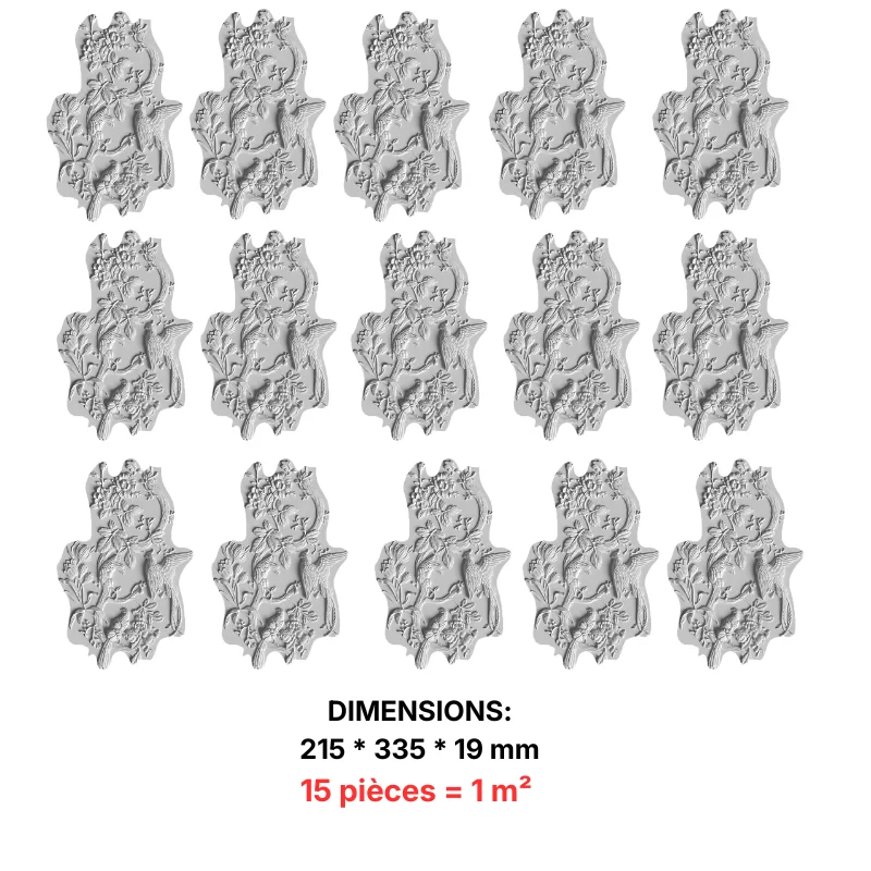 Envol Floral-revêtement murale 3D en plâtre