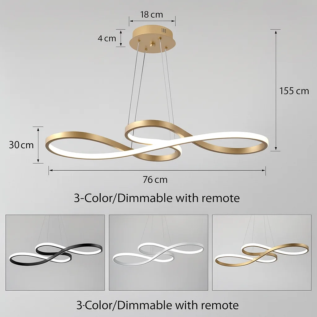 Suspension LED Dorée 