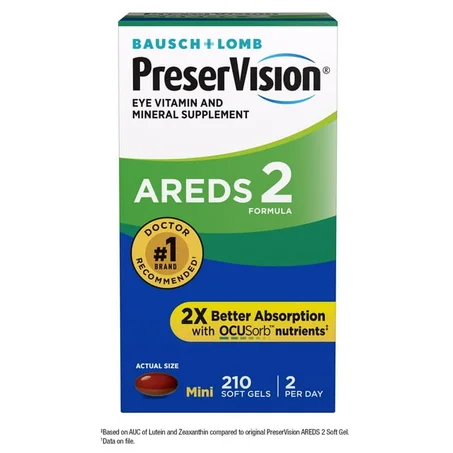 PreserVision, Formule AREDS 2, 60 mini capsules à enveloppe molle