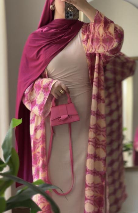 fuchsia bloom kimono