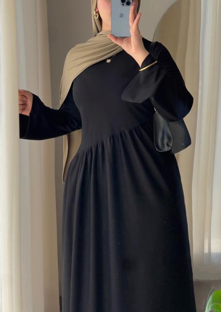 black diagonal dress