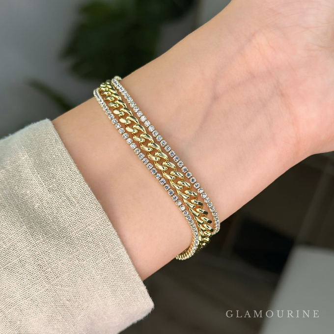 Gourmette Éclat d’Or & Diamant