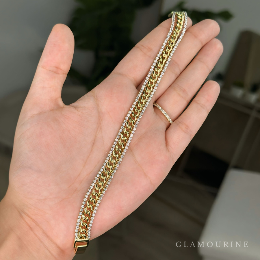 Gourmette Éclat d’Or & Diamant