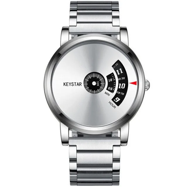 ساعة كوارتز _Quartz watch, silver color