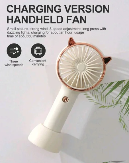 مروحة يدوية صغيرة بشكل أذن القط