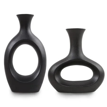 Vase Ovale en Noir