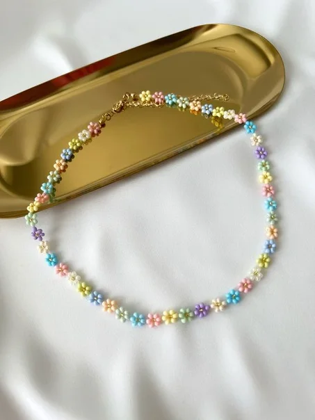 collier des fleurs multi couleur