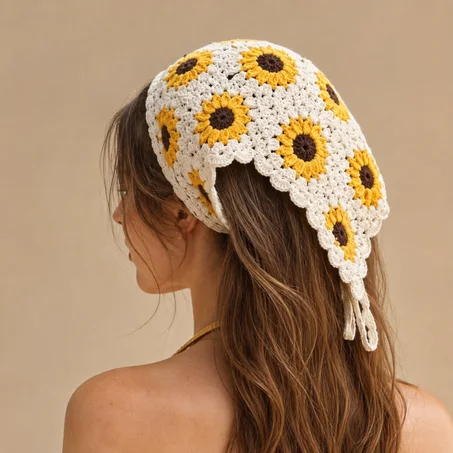 Duo Bandanas Crochet Tournesol