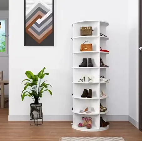 منظم ومنصة الأحذية الدوارة المودرن 360 درجة – تصميم رأسي ذكي موفر للمساحة وبأحجام متعددة
