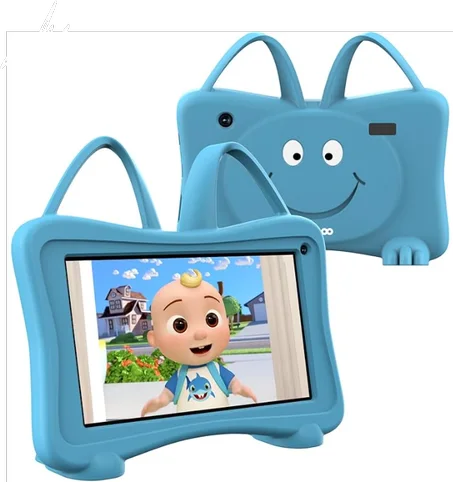 تابلت تعليمي 7 بوصة للأطفال الصغار مع واي فاي ويوتيوب وكاميرا مزدوجة مزود بشاشة لمس ورقابة أبوية للأولاد والبنات (أزرق)