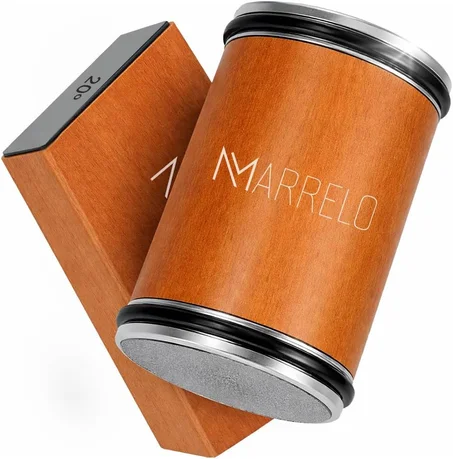 Afilador de cuchillos rodantes, kit de afilador de cuchillos rodantes de diamante y cerámica con ángulos magnéticos de 15° y 20°, afilador de rodillos para cocina, chef y cuchillos al aire li