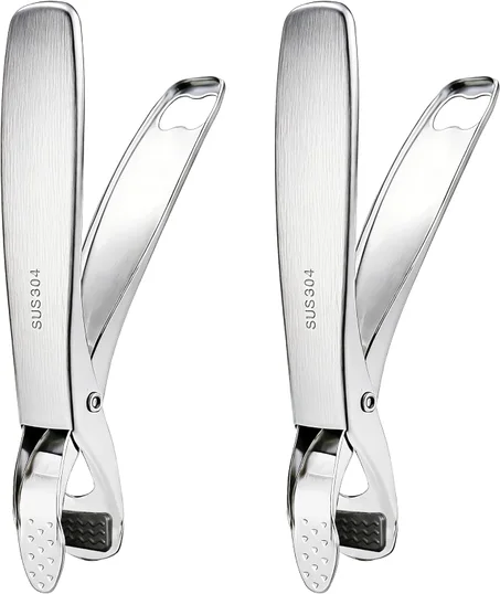 Paquete de 2 pinzas de agarre para placa caliente, acero inoxidable 304, antiquemaduras, clip multiusos para freidora de aire, olla instantánea, horno de pizza y cocina (accesorios de elevaci