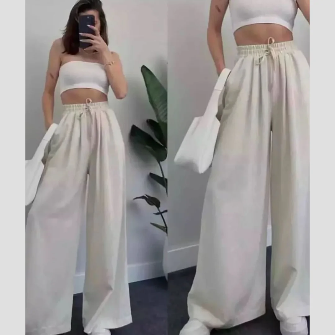 Pantalon Femme Large en Tissu Léger – Style Chic & Confort Été