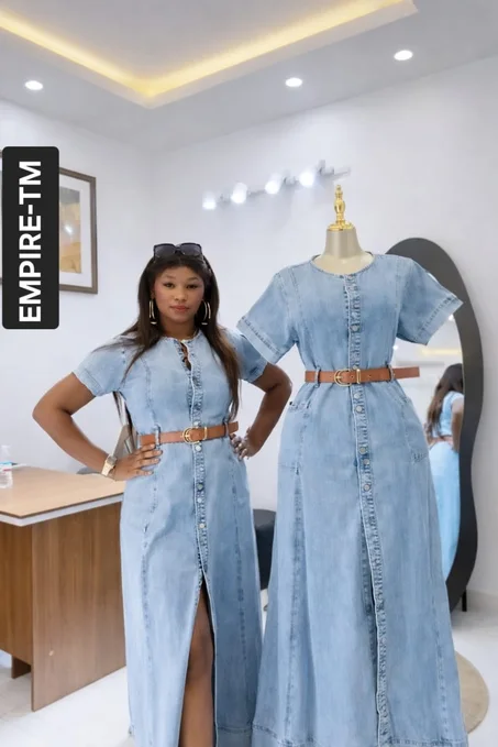 La Robe Longue "Denim Chic" : Votre Incontournable de Saison
