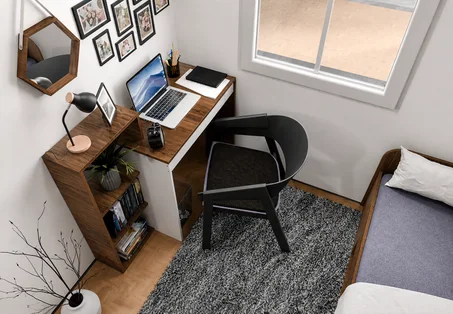 Bureau avec Bibliothèque : Idéal pour le Télétravail et les Enfants, Stylé pour Chambre, Salon, Séjour, Hall, Hôtel, Cabinet ...